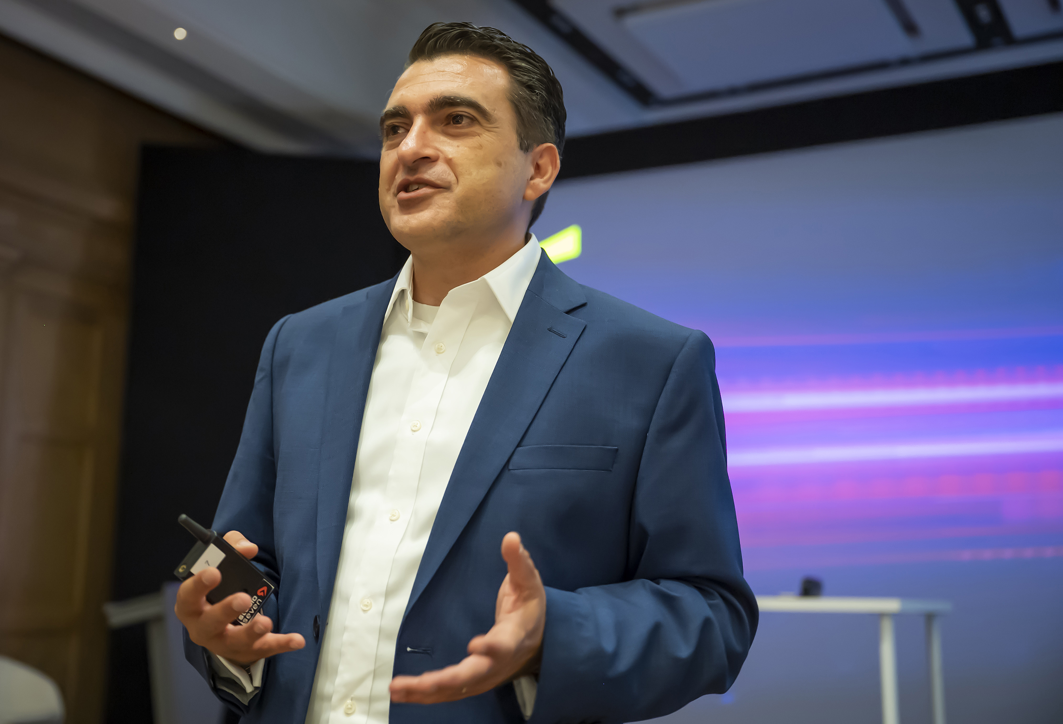 Michael Azzopardi presenting at a conference